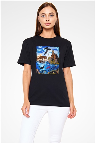 Galapagos Adaları Siyah Unisex Tişört T-Shirt - TişörtFabrikası