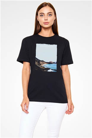 Galapagos Adaları Siyah Unisex Tişört T-Shirt - TişörtFabrikası