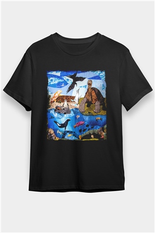 Galapagos Adaları Siyah Unisex Tişört T-Shirt - TişörtFabrikası