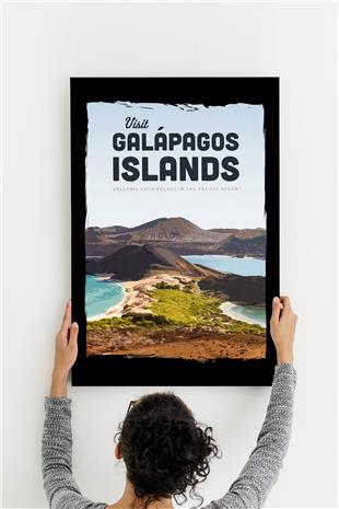 Galapagos Islands Desenli Ahşap Mdf Tablo 40 cm x 60 cm