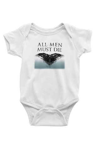 Game of Thrones Baskılı Beyaz Unisex Bebek Body - Zıbın