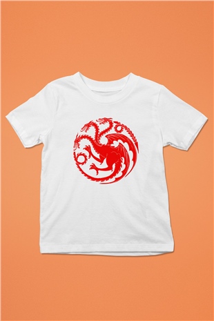 Game of Thrones Baskılı Beyaz Unisex Çocuk Tişört