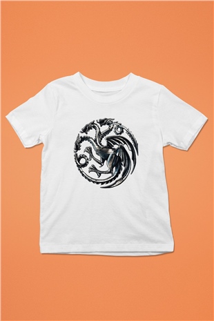 Game of Thrones Baskılı Beyaz Unisex Çocuk Tişört