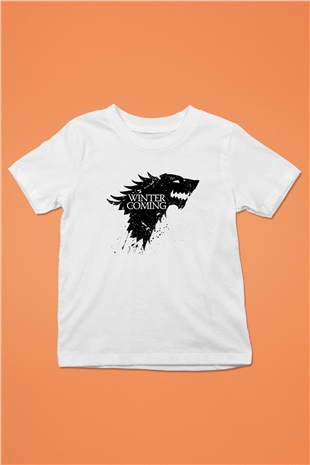 Game of Thrones Baskılı Beyaz Unisex Çocuk Tişört