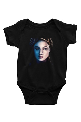 Game of Thrones Baskılı Siyah Bebek Body - Zıbın