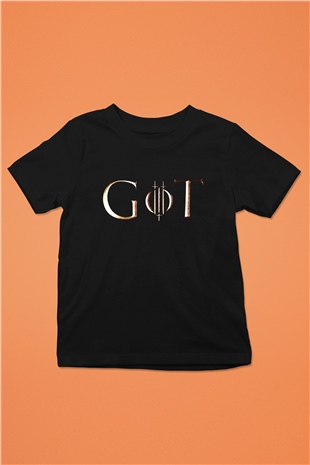 Game of Thrones Baskılı Siyah Unisex Çocuk Tişört