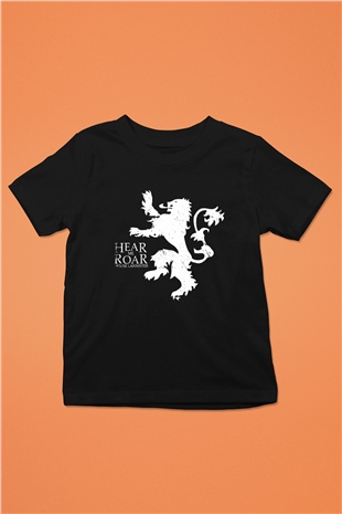 Game of Thrones Baskılı Siyah Unisex Çocuk Tişört