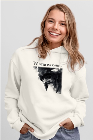 Game of Thrones Beyaz Unisex Kapşonlu Sweatshirt