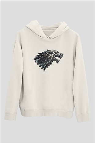Game of Thrones Beyaz Unisex Kapşonlu Sweatshirt
