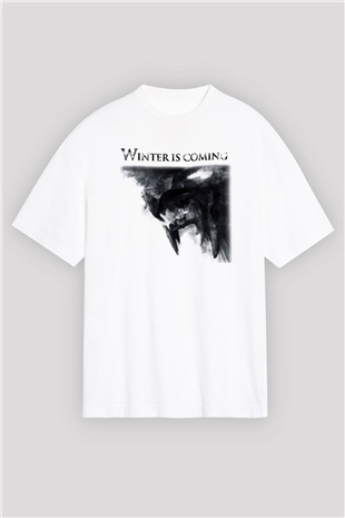 Game of Thrones Beyaz Unisex Oversize Tişört T-Shirt