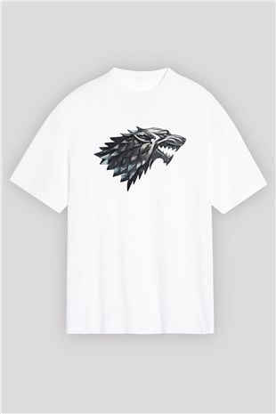 Game of Thrones Beyaz Unisex Oversize Tişört T-Shirt