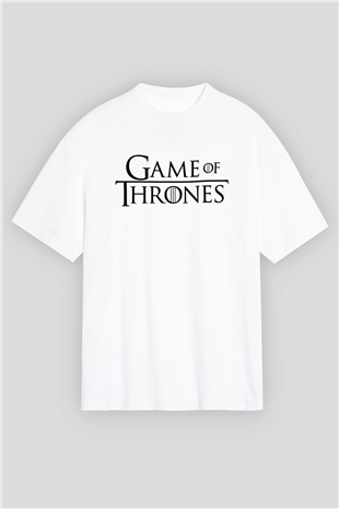Game of Thrones Beyaz Unisex Oversize Tişört T-Shirt