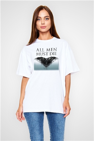 Game of Thrones Beyaz Unisex Oversize Tişört T-Shirt