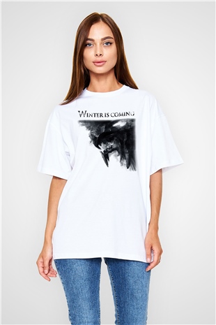 Game of Thrones Beyaz Unisex Oversize Tişört T-Shirt