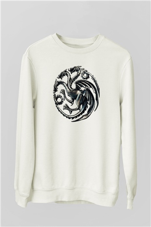 Game of Thrones Beyaz Unisex Sweatshirt