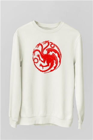 Game of Thrones Beyaz Unisex Sweatshirt