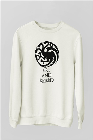 Game of Thrones Beyaz Unisex Sweatshirt