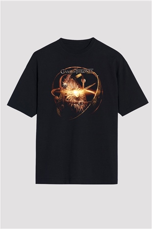 Game of Thrones Siyah Unisex Oversize Tişört T-Shirt