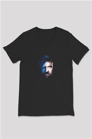 Game of Thrones Siyah Unisex V Yaka Tişört T-Shirt