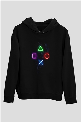 Game TemalıSiyah  Unisex Hoodie