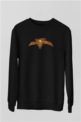 Gammaray Baskılı Unisex Siyah Sweatshirt