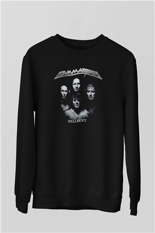 Gammaray Baskılı Unisex Siyah Sweatshirt