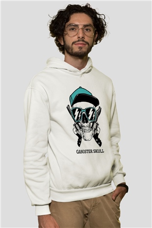 Gangster Kuru KafaBeyaz  Unisex Hoodie