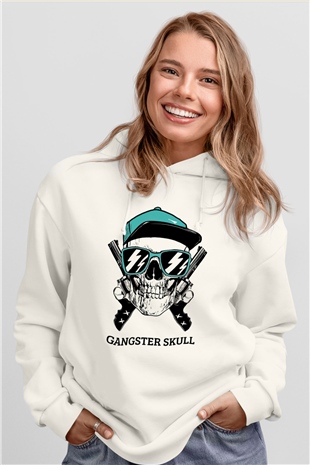Gangster Kuru KafaBeyaz  Unisex Hoodie