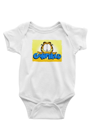 Garfield Beyaz Bebek Body - Zıbın