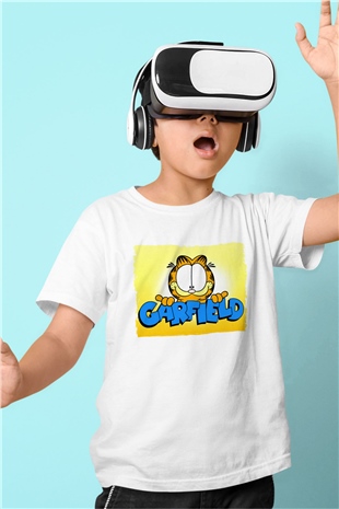 Garfield Beyaz Unisex  Çocuk Tişört