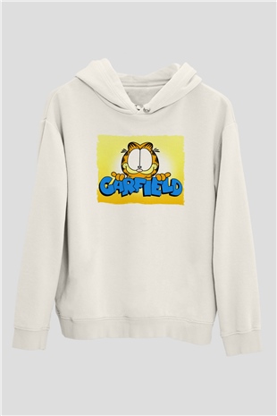 Garfield Beyaz Unisex Hoodie
