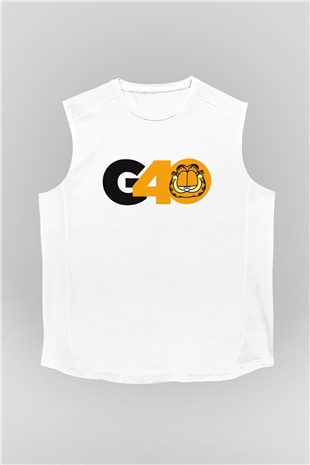 Garfield Beyaz Unisex Kolsuz Tişört