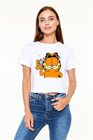 Garfield Beyaz Unisex Oversize Tişört