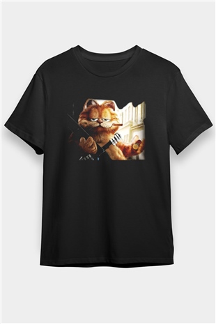 Garfield Siyah Unisex Tişört