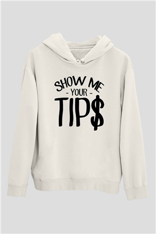 Garson Beyaz Unisex Kapüşonlu Sweatshirt