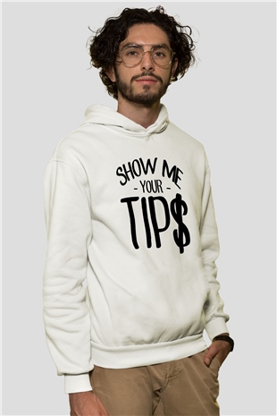 Garson Beyaz Unisex Kapüşonlu Sweatshirt