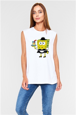 Garson Beyaz Unisex Kolsuz Tişört