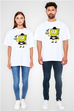 Garson Beyaz Oversize Tişört Oversize T-shirt - TişörtFabrikası