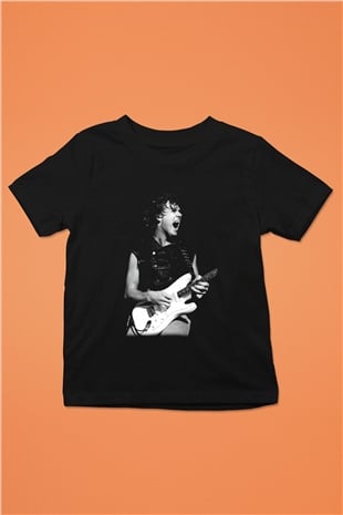 Gary Moore Baskılı Siyah Unisex Çocuk Tişört
