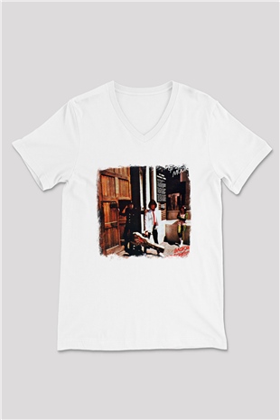 Gary Moore Baskılı Unisex Beyaz V Yaka Tişört