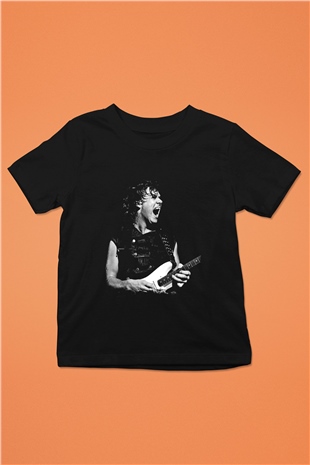 Gary Moore Baskılı Unisex Siyah Çocuk Tişört