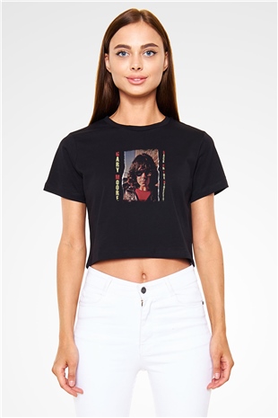 Gary Moore Baskılı Unisex Siyah Crop Top Tişört