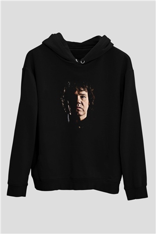 Gary Moore Baskılı Unisex Siyah Hoodie