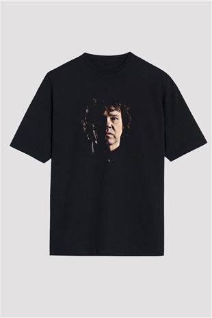 Gary Moore Baskılı Unisex Siyah Oversize Tişört