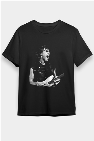 Gary Moore Baskılı Unisex Siyah Tişört