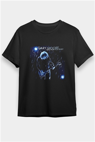 Gary Moore Baskılı Unisex Siyah Tişört