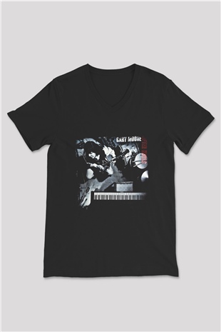 Gary Moore Baskılı Unisex Siyah V Yaka Tişört