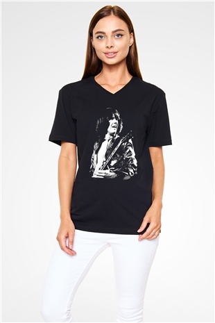 Gary Moore Siyah Unisex V Yaka Tişört T-Shirt