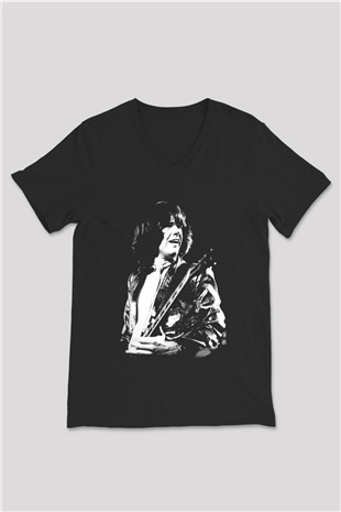 Gary Moore Siyah Unisex V Yaka Tişört T-Shirt