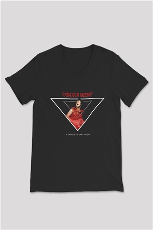 Gary Moore Siyah Unisex V Yaka Tişört
